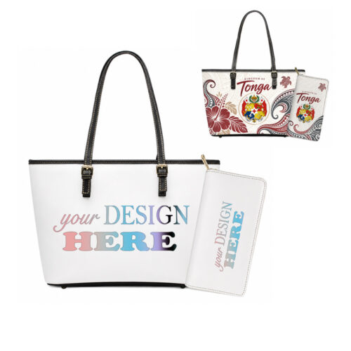LMGLT2602_L LMGLT2602 Full Color Custom PU Shoulder Tote Bag Wallet Set