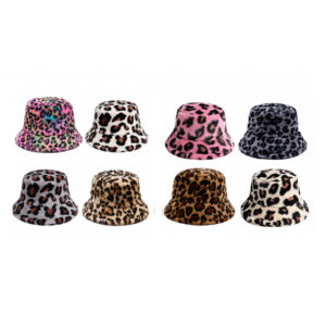 LMGLT2605 Faux Fur Leopard Bucket Hat