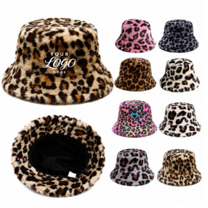 LMGLT2605 Faux Fur Leopard Bucket Hat