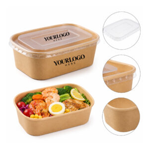 LMGLT2611 Kraft Paper Food Takeout Container w/ Clear Lid