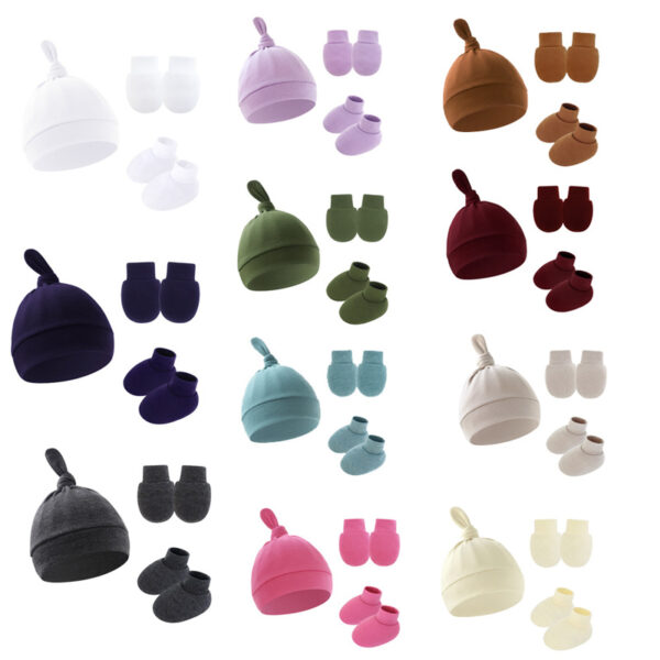 LMGLT2661 Newborn Baby Hats Mittens Socks Set