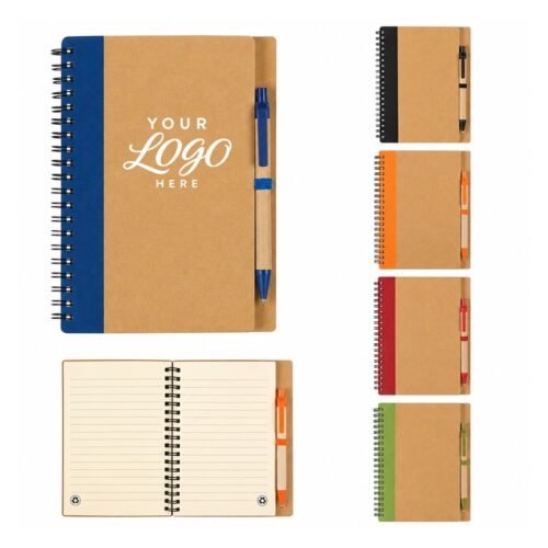 LMGSC002_L LMGSC002 Kraft Spiral Notebook w/ Pen