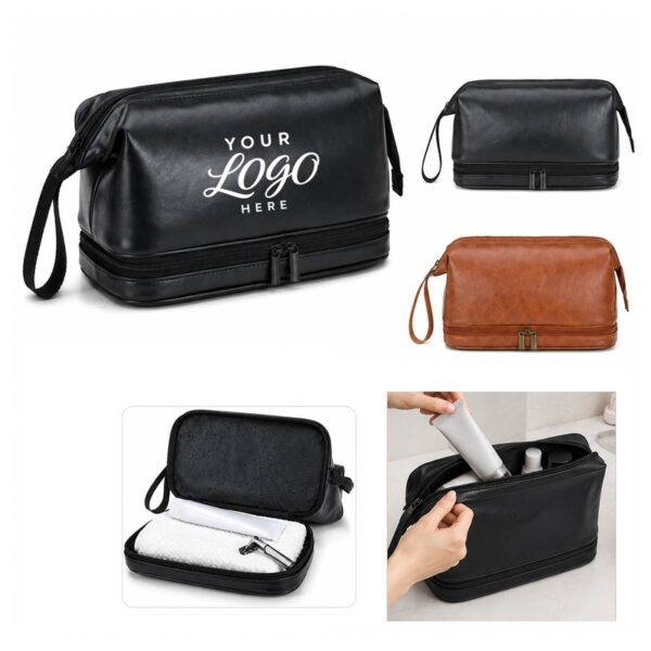 LMGSC037 Double Layer PU Toiletry Bag