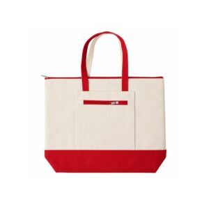 LMGX109_B LMGX109 Canvas Zippered Pocket Tote Bag