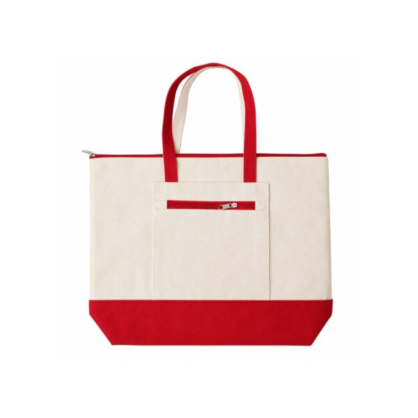 LMGX109_B LMGX109 Canvas Zippered Pocket Tote Bag